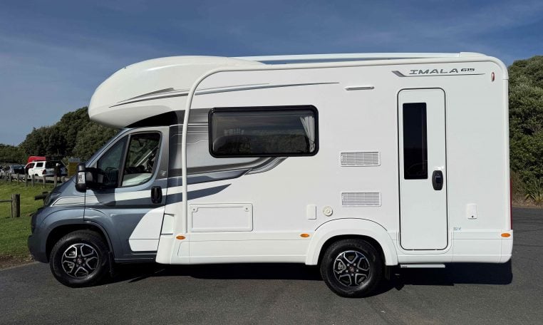 2024 Auto-Trail Imala 615 exterior view of the habitation door.