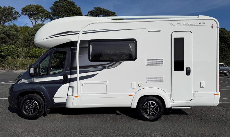 2024 Auto-Trail Imala 615 exterior view of the habitation door.