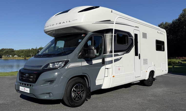 Auto-Trail Scout Motorhome exterior view next to a lake