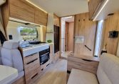 Fiat Ducato Pilote P696U interior showing the handrail at the entrance of the motorhome.