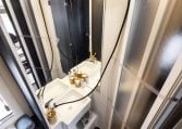 Flexible bathroom shower hose in a Roller Team Zefiro 665 motorhome provides smooth water flow, durability and easy use for daily shower comfort!