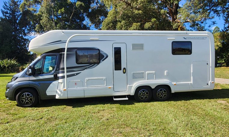 2025 Auto-Trail Comanche motorhome exterior showing the habitation door.