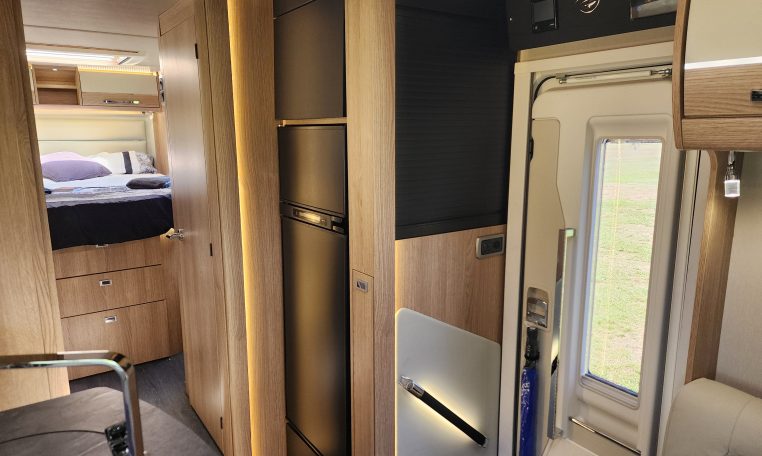 2025 Auto-Trail Comanche motorhome interior showing the fridge.