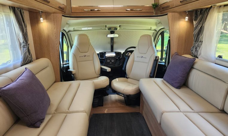 2025 Auto-Trail Comanche interior view of the motorhome front lounge.