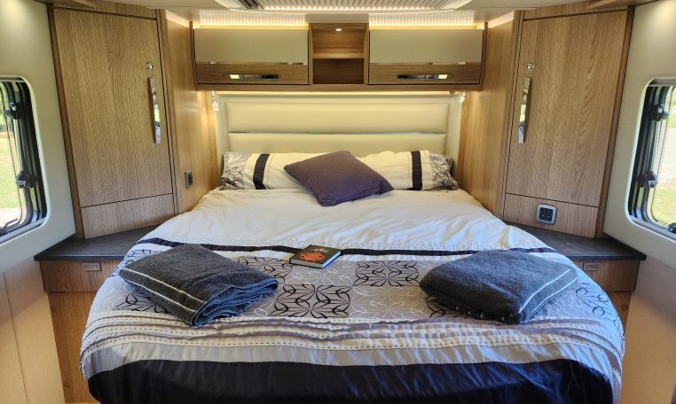 2025 Auto-Trail Comanche interior view showing the rear island bed.