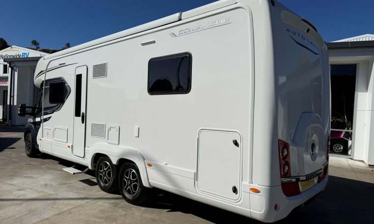 2025 Auto-Trail Frontier Comanche exterior view showing the storage locker.