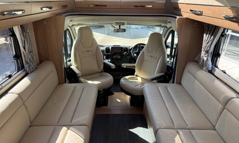 2025 Auto-Trail Frontier Comanche interior view showing the spacious front lounge.