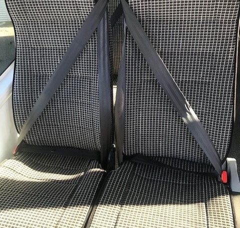 BCI Cruiser bus passenger seatbelts fitted to seating area for safe and secure travel