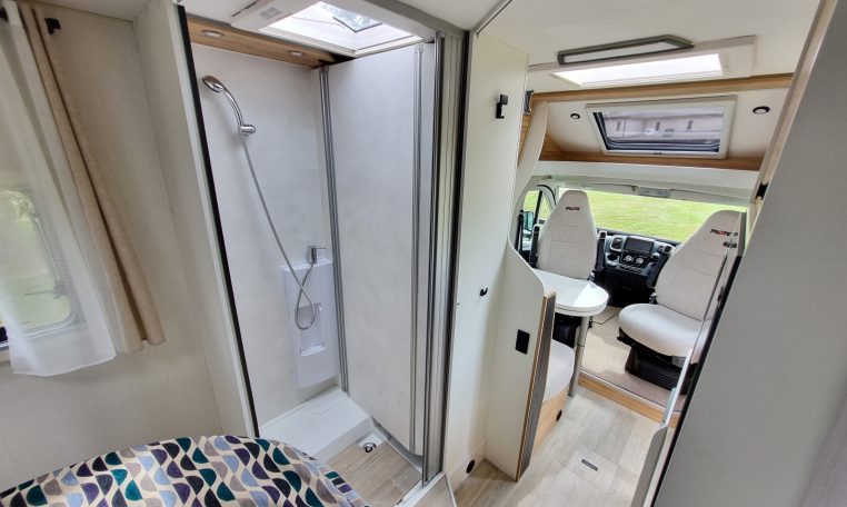 2025 Fiat Ducato Pilote P650C motorhome interior view showing the underbed storage.
