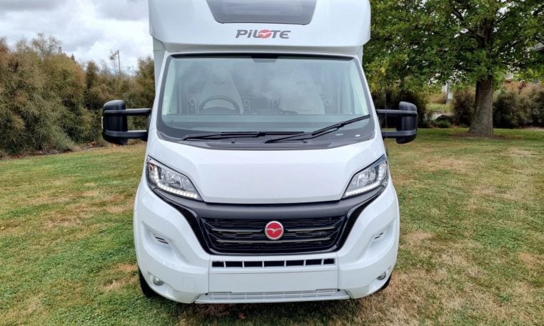 Fiat Ducato Pilote P740FC motorhome exterior view of the front cab.