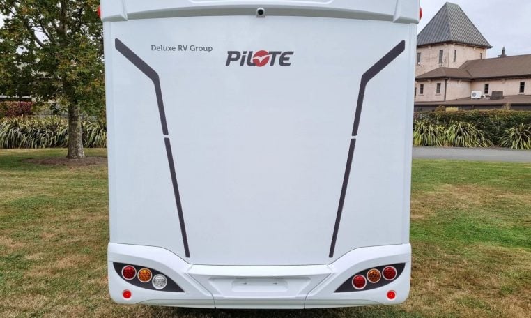 Fiat Ducato Pilote P740FC motorhome exterior rear view.