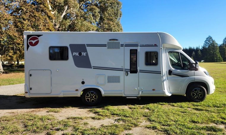 2025 Fiat Ducato Pilote P746FC exterior view of the habitation door.
