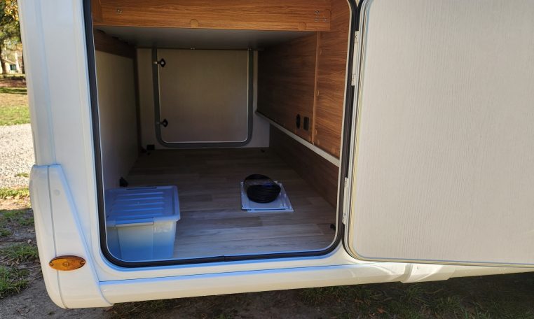 2025 Fiat Ducato Pilote P746FC exterior view of the rear locker.