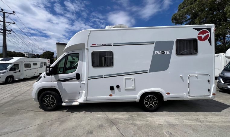 Exterior rear storage locker on the 2025 Pilote 650GJ for convenient, secure storage of belongings on the move.