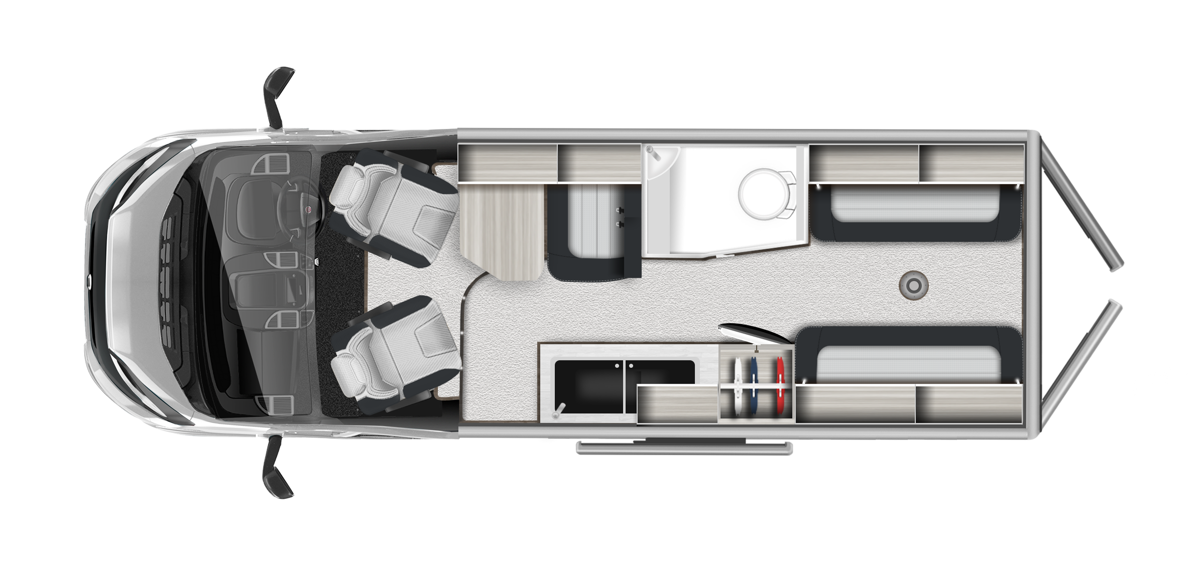 2026 - Auto-Trail Expedition 67 - Layout Interior layout of a 2026 Auto-Trail expedition campervan