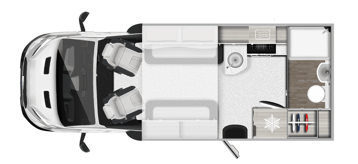 2026 - Auto-Trail - F-Line F60 - Layout 2026 Auto-Trail F-Line F60 motorhome interior layout.