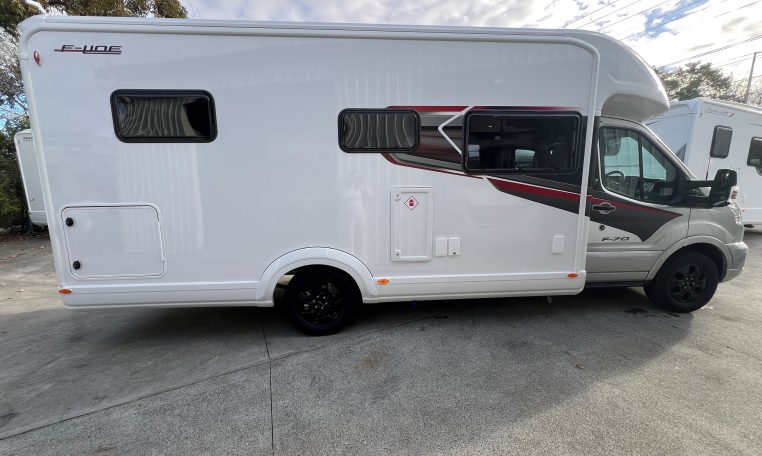 2026 Auto-Trail F-Line F70 motorhome exterior view showing the driver's side.