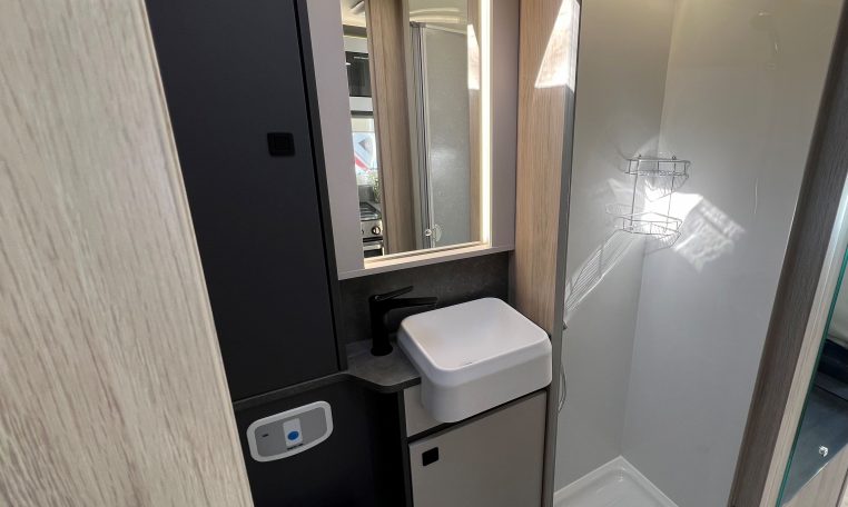 2026 Auto-Trail F-Line F70 motorhome interior view showing the separate shower.