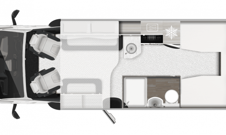 2026 Auto-Trail F-Line F70 motorhome interior layout.