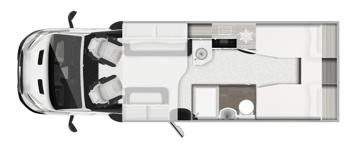 2026 Auto-Trail F-Line F70 motorhome interior layout.