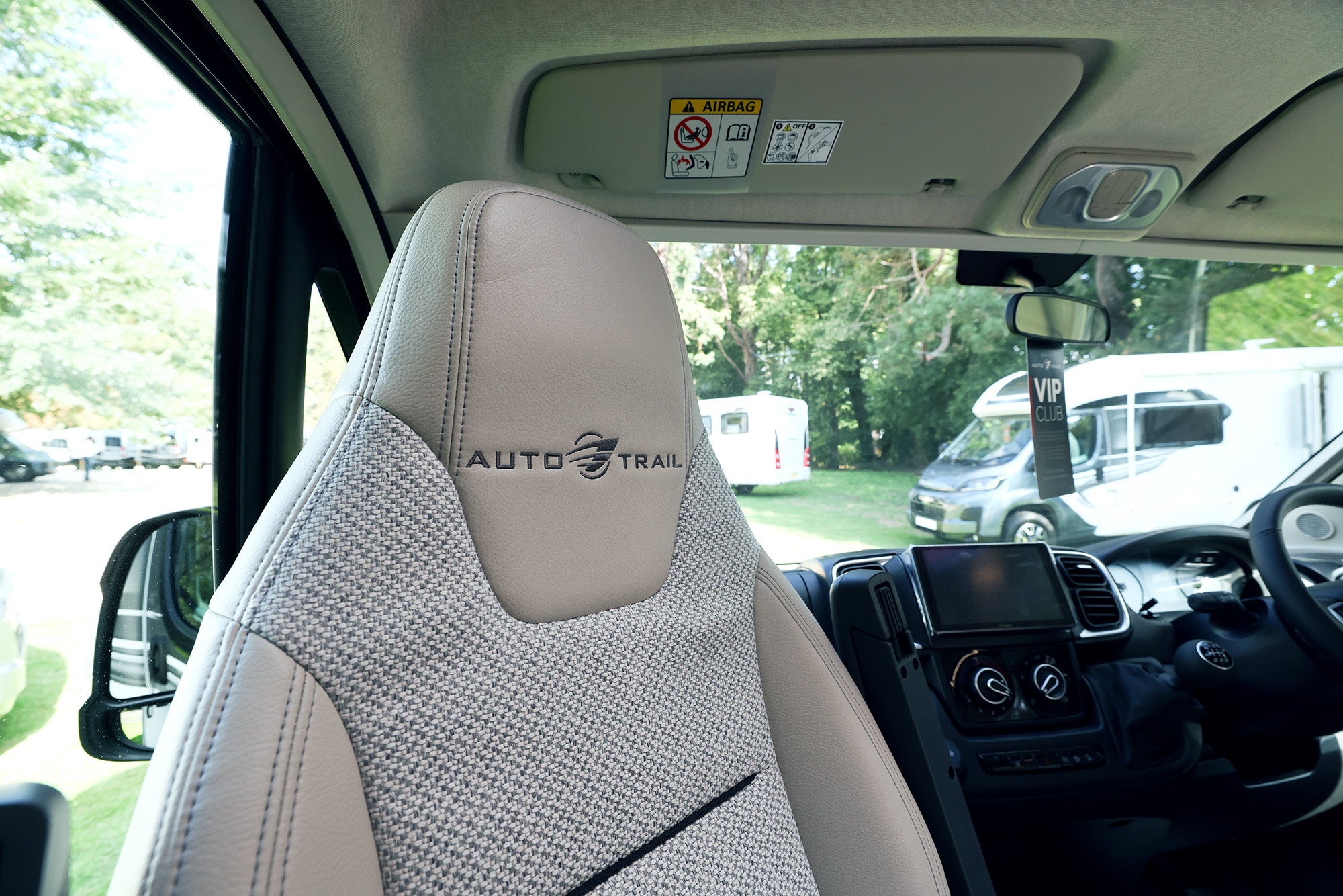2026 Auto-Trail Imala 736 motorhome seating with high-quality upholstery, offering comfort and a stylish interior look
