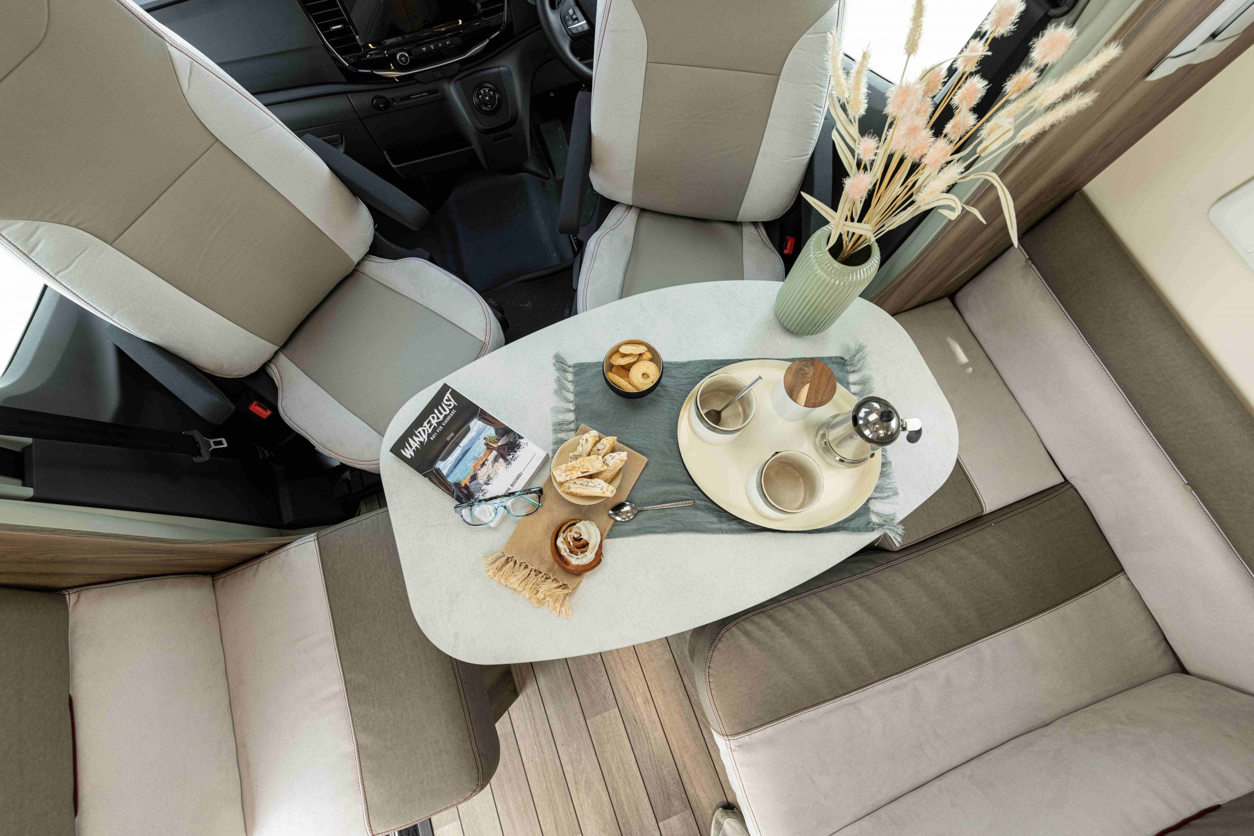 2026 - Roller Team - Kronos - Compact - 665 - Interior Dinette Top View
