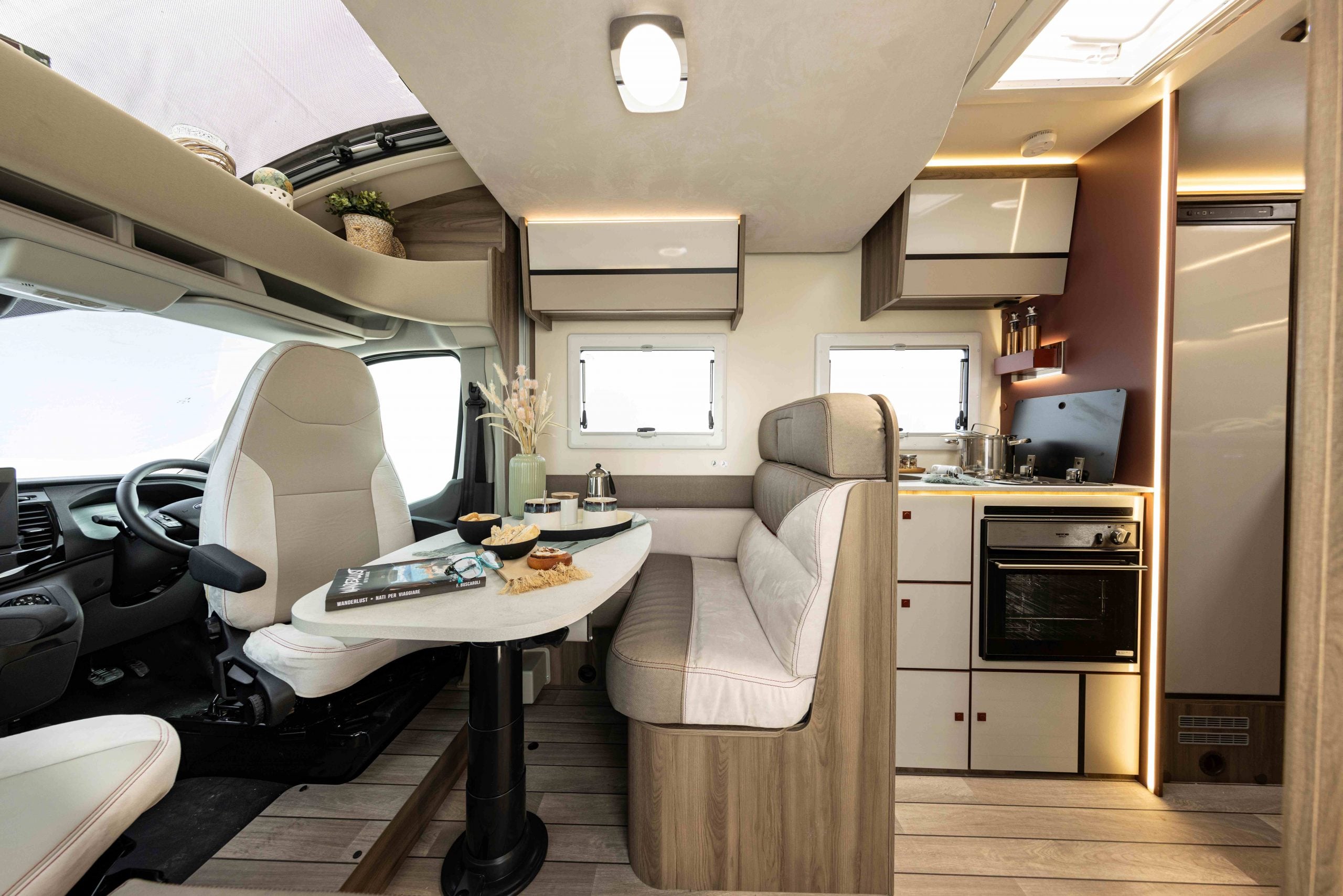 2026 - Roller Team - Kronos - Compact - 665 - Interior Dinette and Fridge View