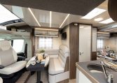 2026 Roller Team T-Line 700 interior view showing the front dining.