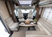 2026 Roller Team T-Line 700 interior view showing the front dining blinds.