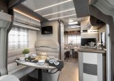2026 Roller Team T-Line 700 interior view showing the front dining table.