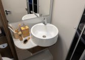 2026 Roller Team T-Line 700 interior view showing the bathroom handbasin.