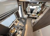 2026 Roller Team T-Line 700 interior view showing the kitchen stove top.