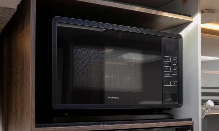2026 Roller Team T-Line 700 interior view showing the microwave.