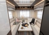 2026 Roller Team T-Line 700 interior view showing the rear lounge.