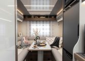 2026 Roller Team T-Line 700 interior view showing the rear lounge skylight.
