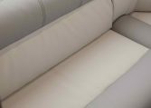 2026 Roller Team T-Line 700 interior view showing the rear lounge upholstery stitching.
