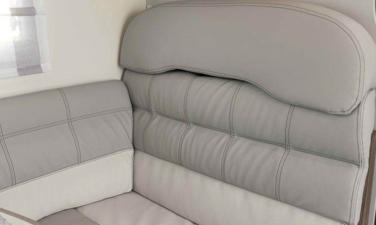 2026 Roller Team T-Line 700 interior view showing the seating luxury upholstery.