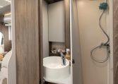 2026 Roller Team T-Line 700 interior view showing the separate shower.