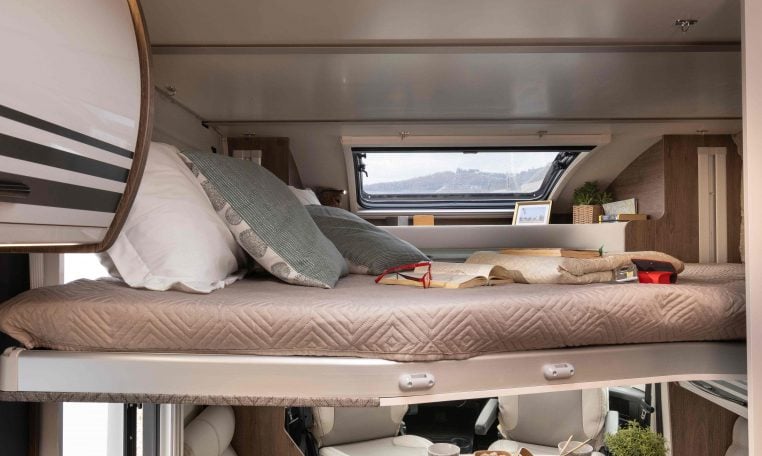 2026 Roller Team T-Line 700 interior view showing the skylight.
