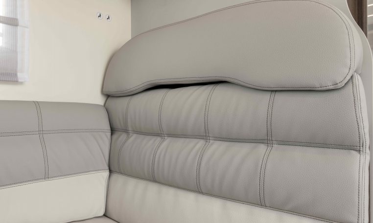 2026 Roller Team T-Line 700 interior view showing the stitching on upholstery.