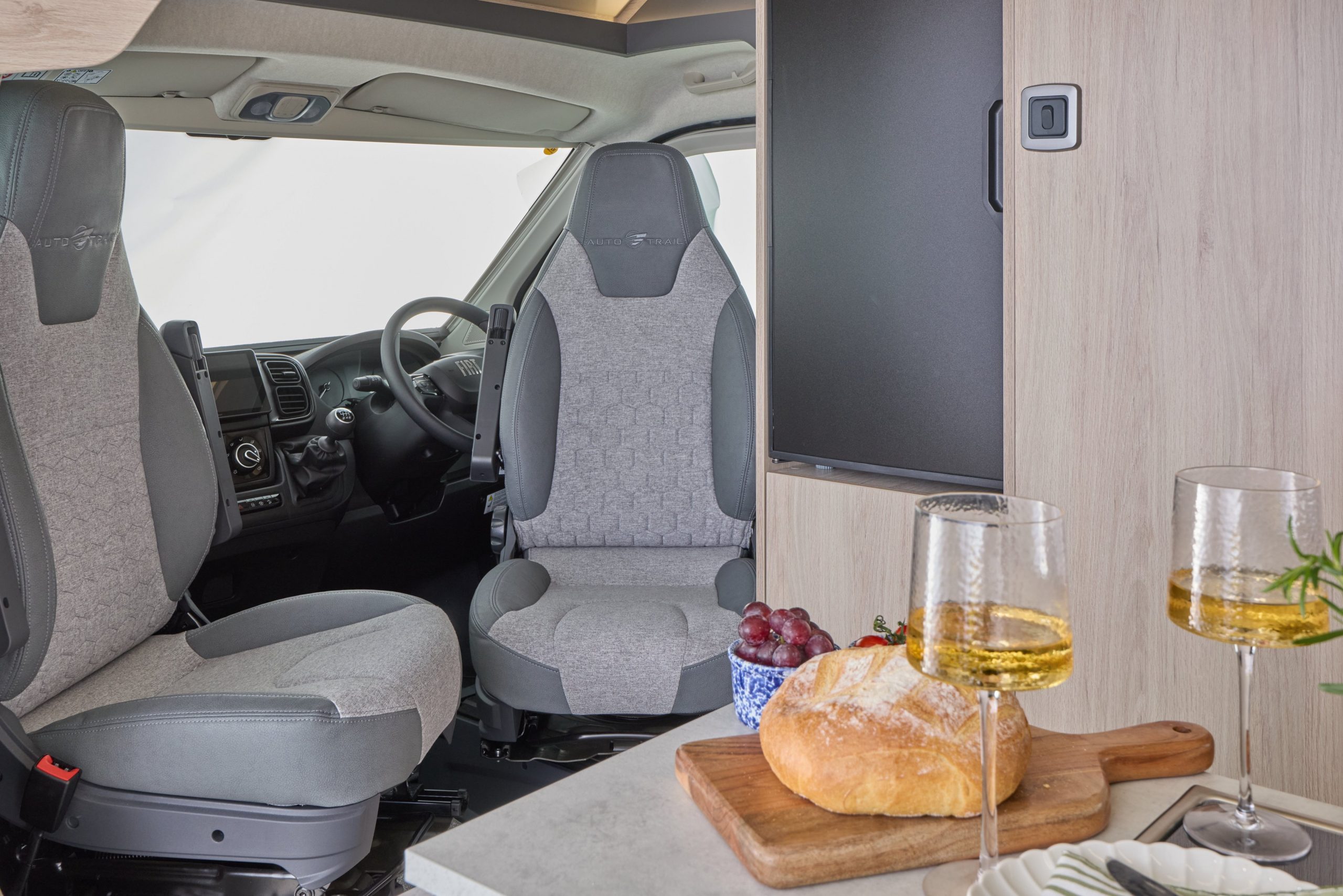 2026 – Auto-Trail – Expedition – 66 – Interior Cab Seats Close Up 2026 Auto-Trail Expedition Van front