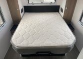 2024 Titan Blackhawk Tourer 720 Tardis caravan interior view showing the island bed.