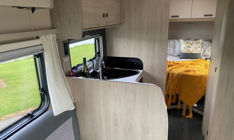 2023 Auto-Trail F-Line F74 motorhome interior view showing the kitchen.