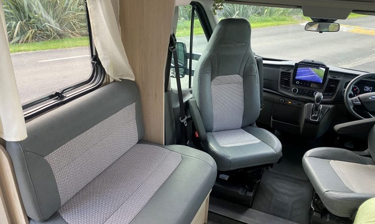 2023 Auto-Trail F-Line F74 motorhome interior view showing the quality vinyl flooring.