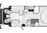Auto-Trail F-Line F74 4-berth motorhome interiors floor layout.