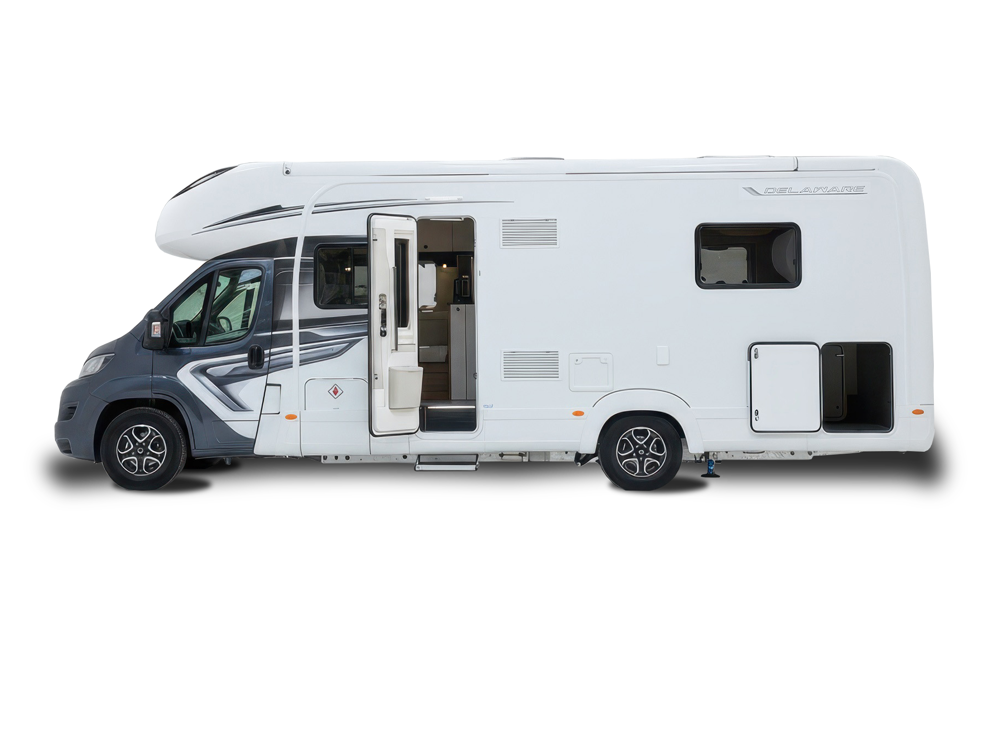 Auto-Trail - Frontier - Delaware - Exterior Transparent Auto-Trail Delaware side view of motorhome