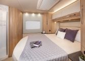 Auto-Trail Grand Frontier GF88 motorhome interior view with spacious bedroom and rear island bed.