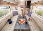 Auto-Trail Grand Frontier GF88 motorhome interior view with full dining and lounge.
