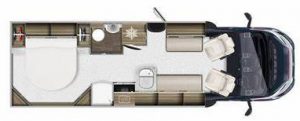 2022 Auto-Trail Tracker RB motorhome interior floorplan layout.