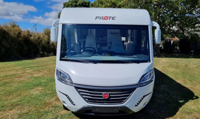 Fiat Ducato Pilote G740FC motorhome exterior view of the front cab.